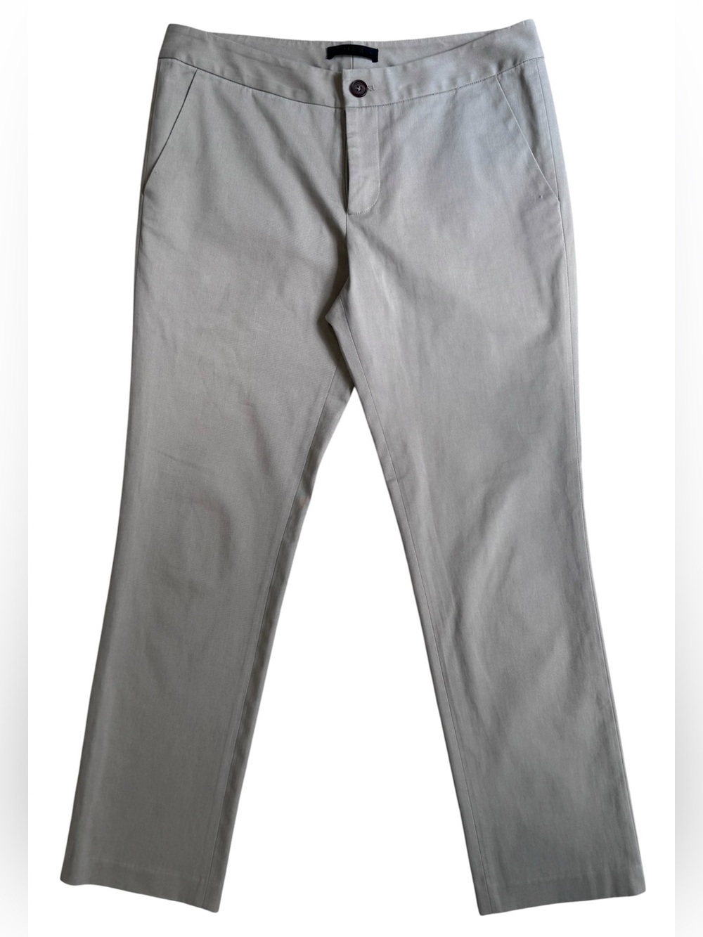 The Row Beige khaki Cotton Straight Leg Trouser Pants Size 6